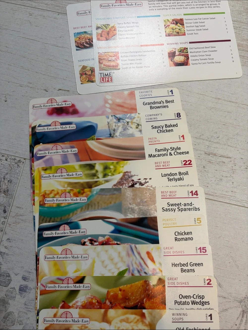 Time Life Vintage Recipe Cards Set of 12